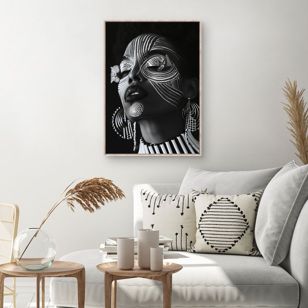 Toile Motifs ethniques captivants – toile cadre naturel (slide 1, 60×90)