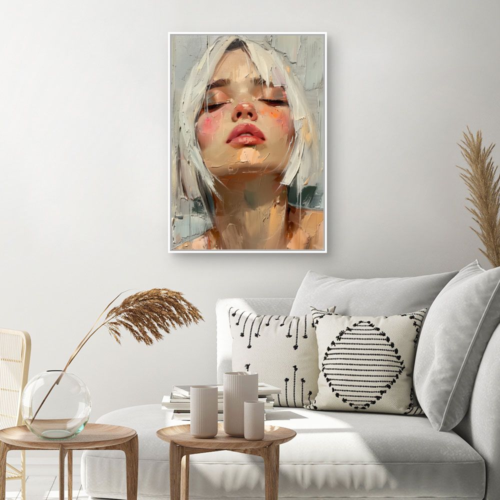 Toile "Portrait texturé"