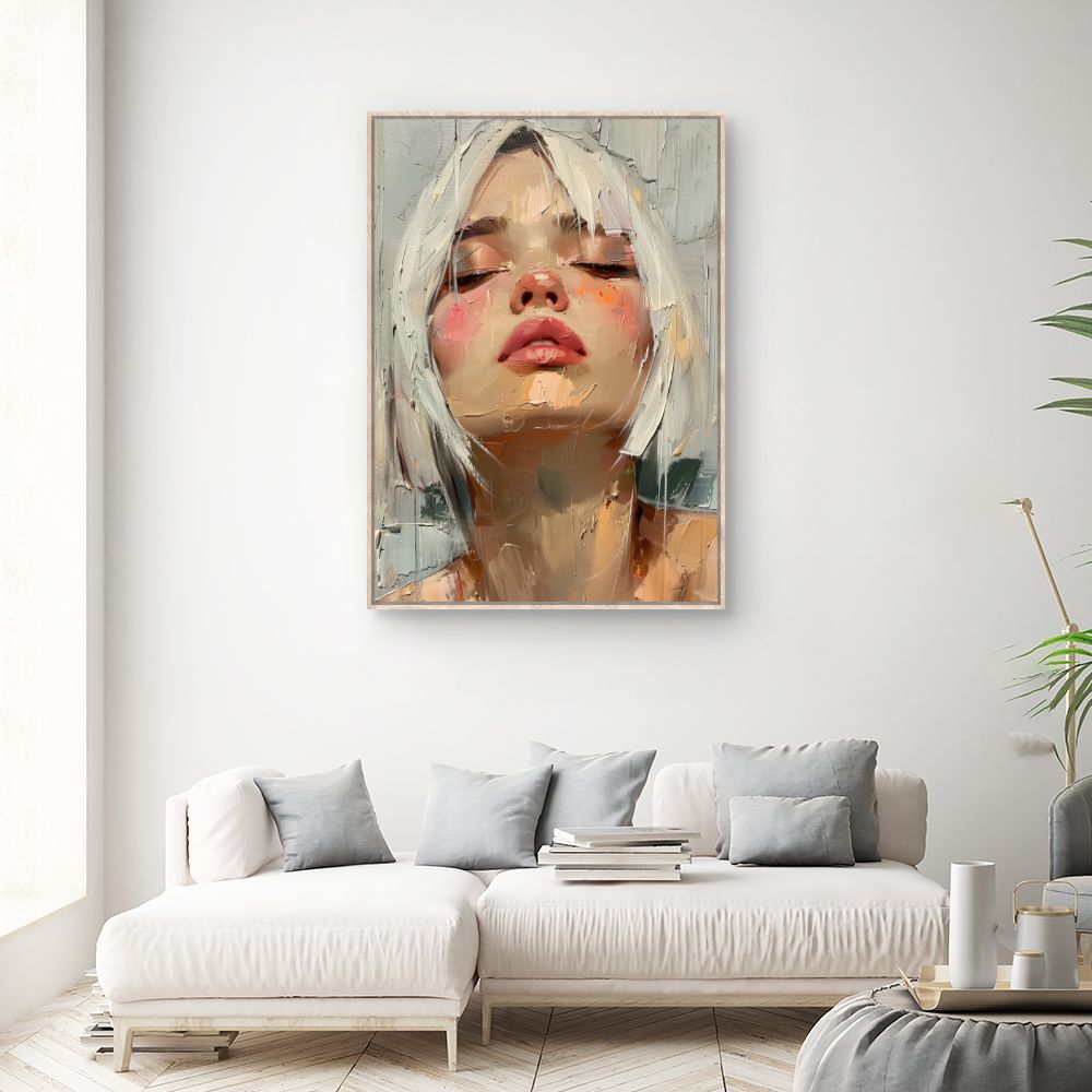 Toile "Portrait texturé"