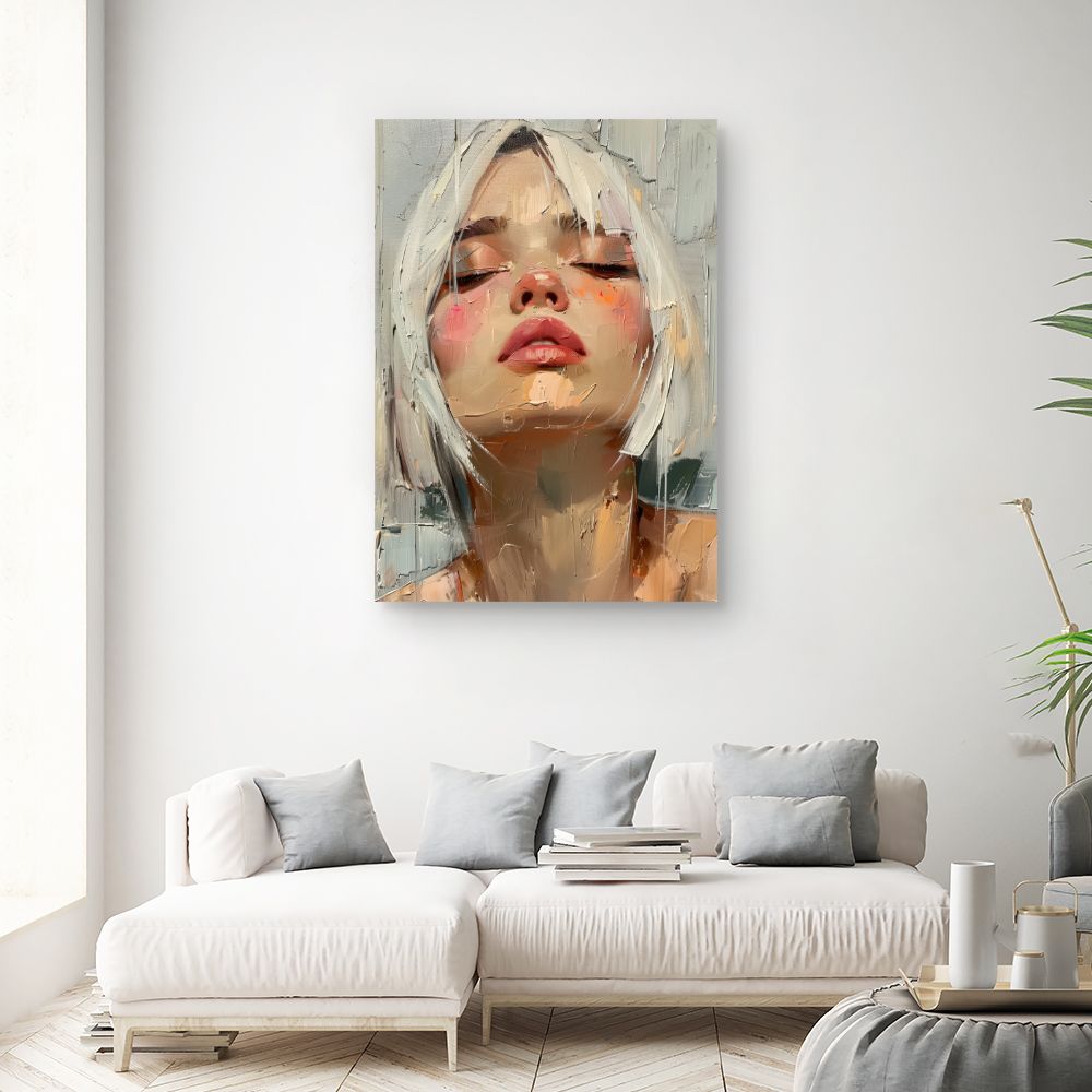 Toile "Portrait texturé"