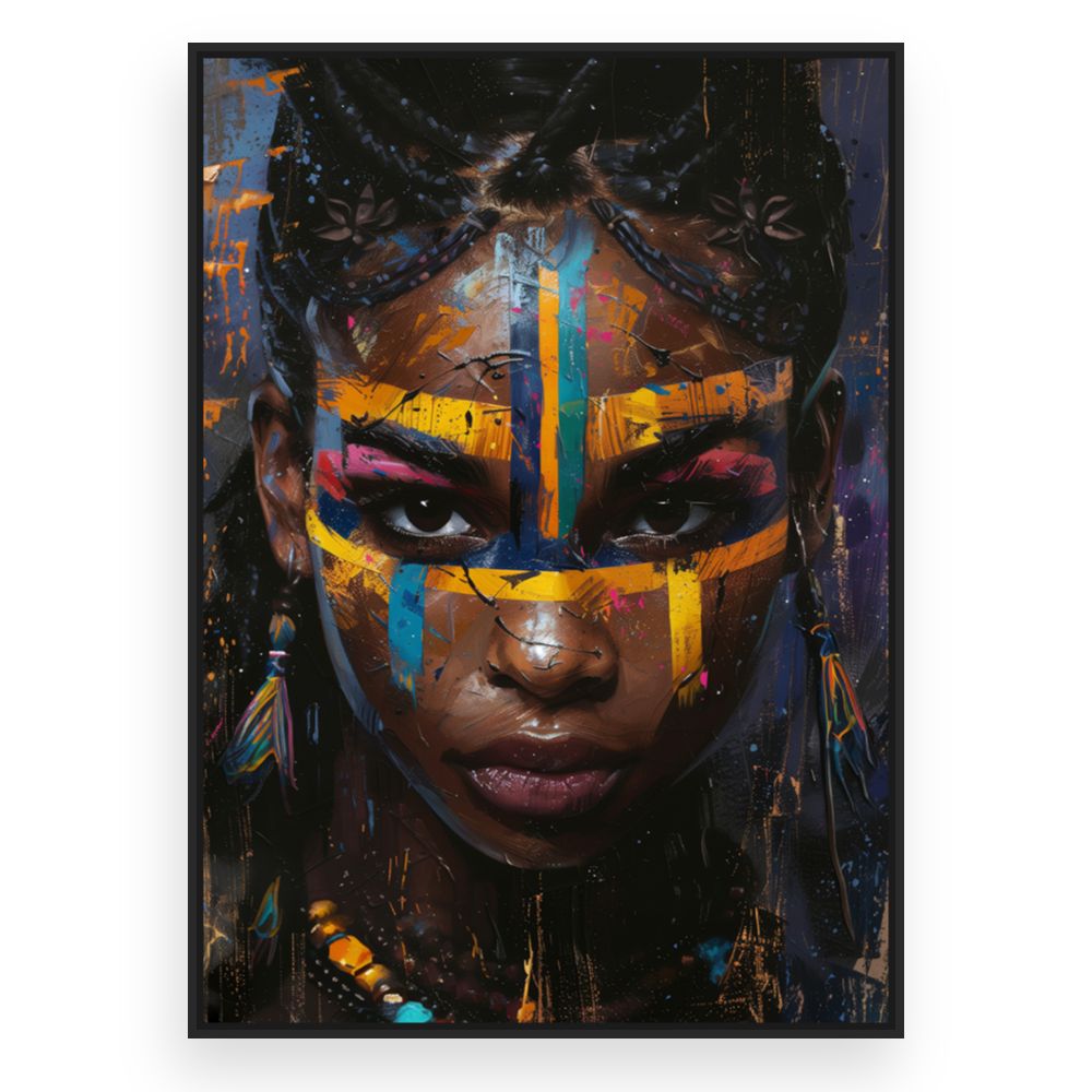 Toile Portrait vibrant – toile cadre noir (slide 3)