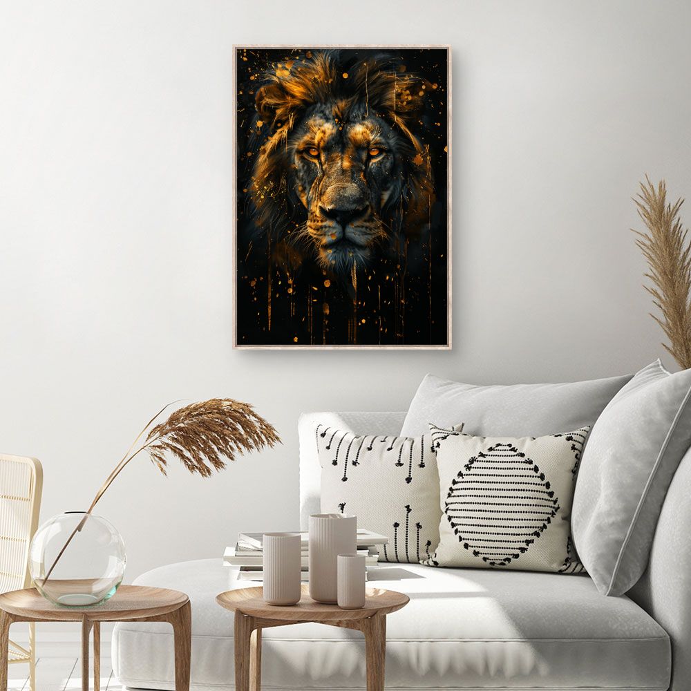 Toile Lion majestueux – toile cadre naturel (slide 1, 60×90)