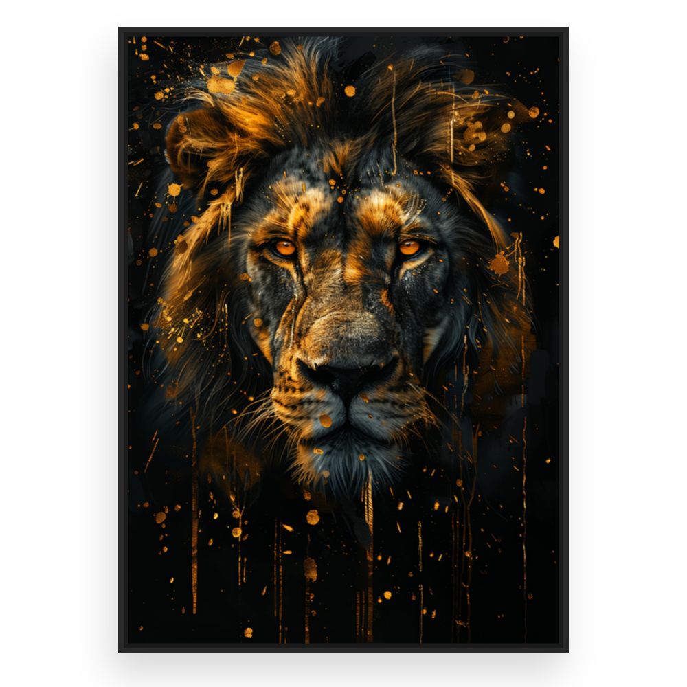 Toile Lion majestueux – toile cadre noir (slide 3)