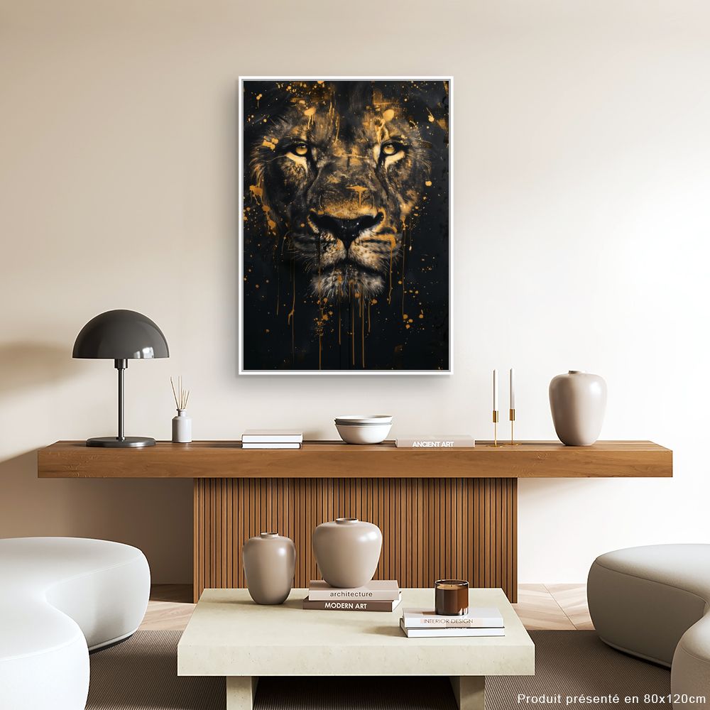 Toile "Regard puissant lion"