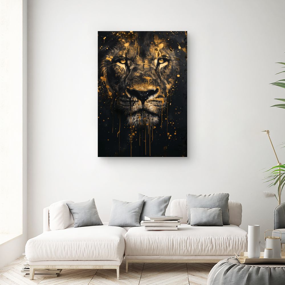 Toile "Regard puissant lion"