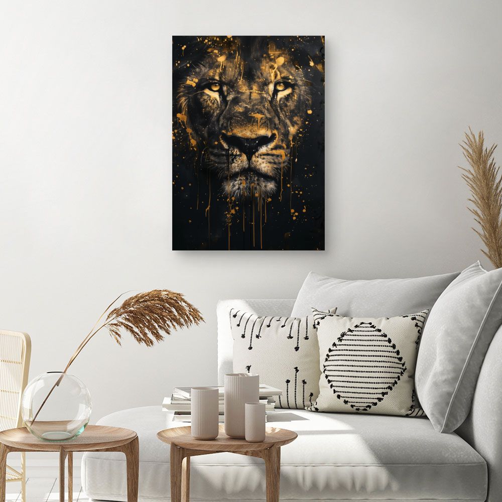 Toile "Regard puissant lion"