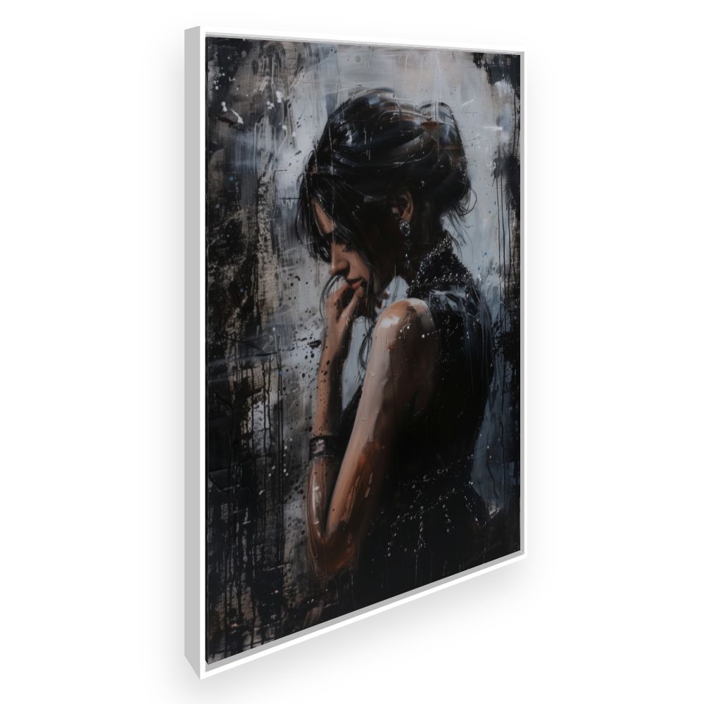 Toile Élégance mystérieuse – toile cadre blanc (slide 2)
