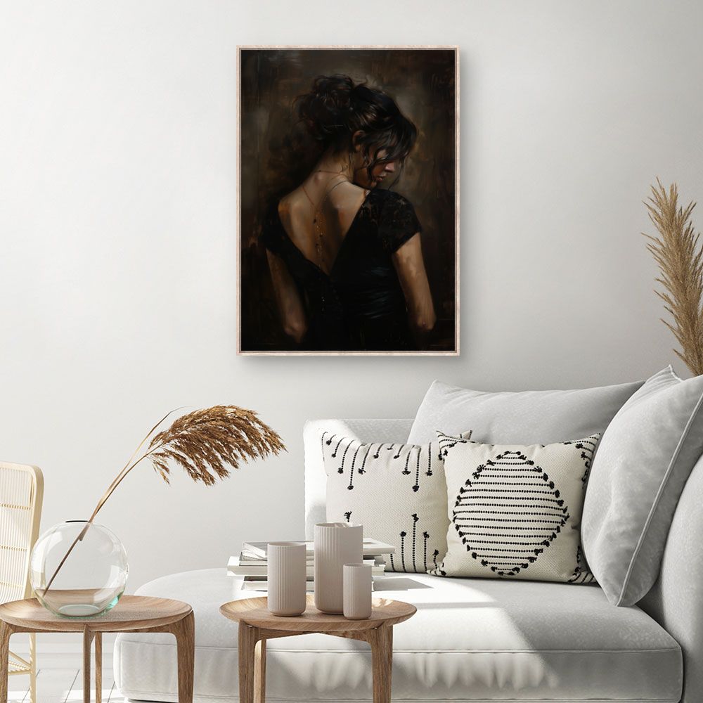 Toile Élégance en noir – toile cadre naturel (slide 1, 60×90)