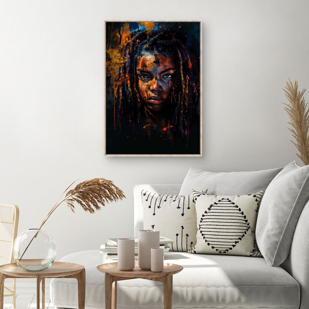 Toile Portrait vibrant – toile cadre naturel (slide 1, 60×90)