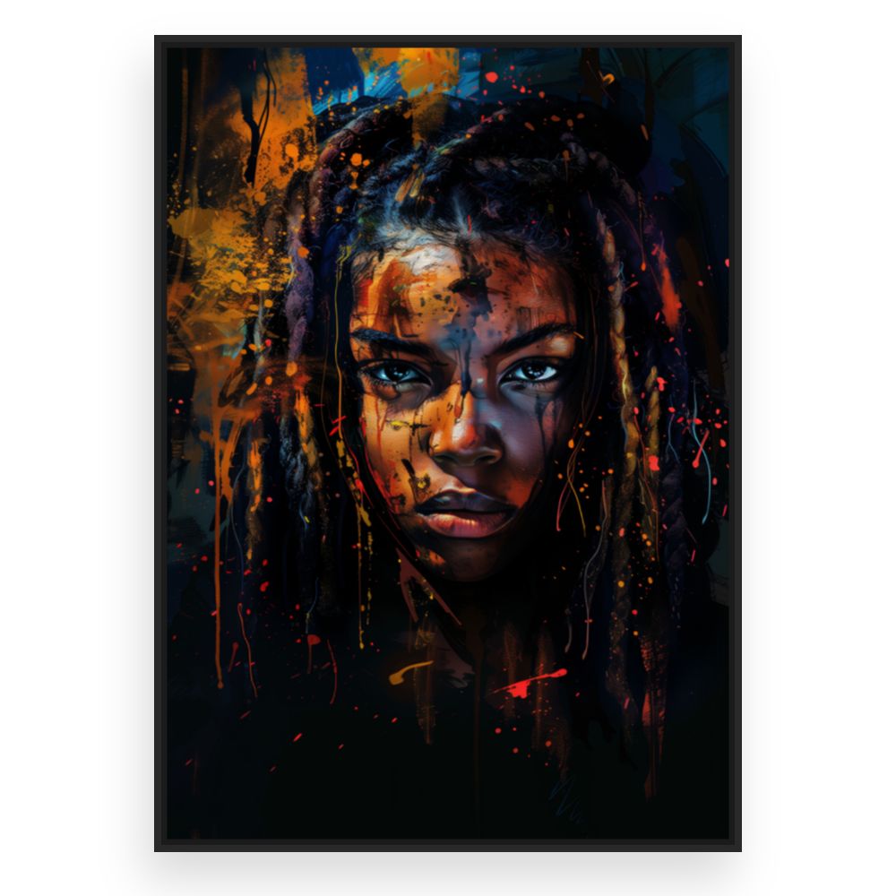 Toile Portrait vibrant – toile cadre noir (slide 3)