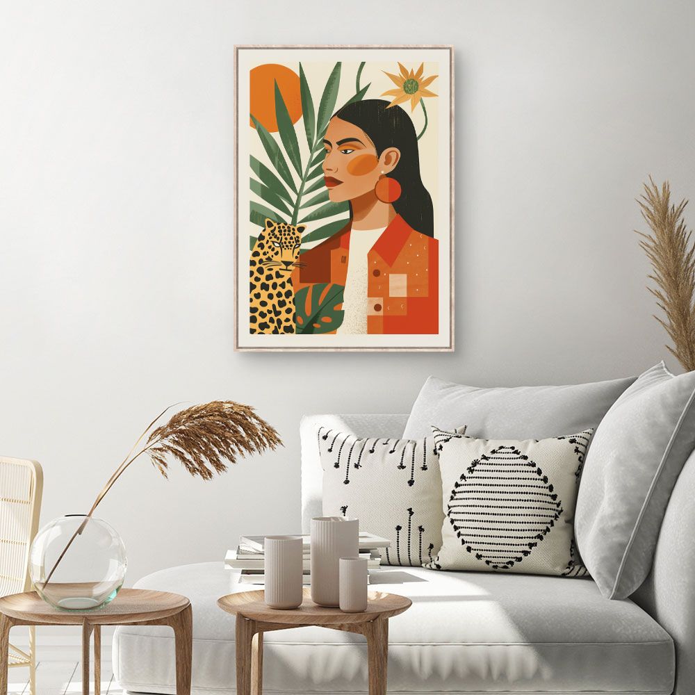 Toile Élégance exotique – toile cadre naturel (slide 1, 60×90)