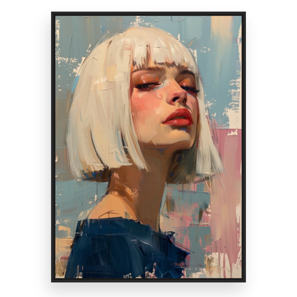 Toile Portrait expressif – toile cadre noir (slide 3)