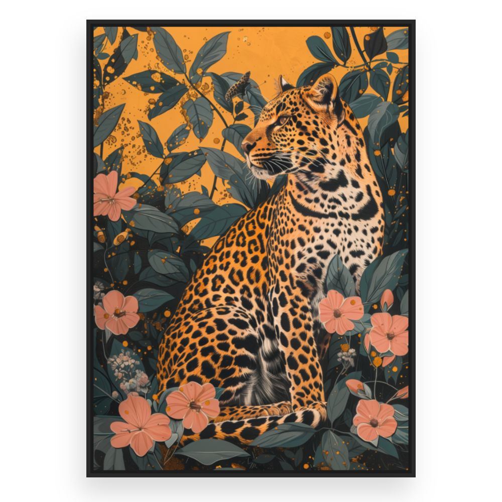 Toile Léopard majestueux – toile cadre noir (slide 3)