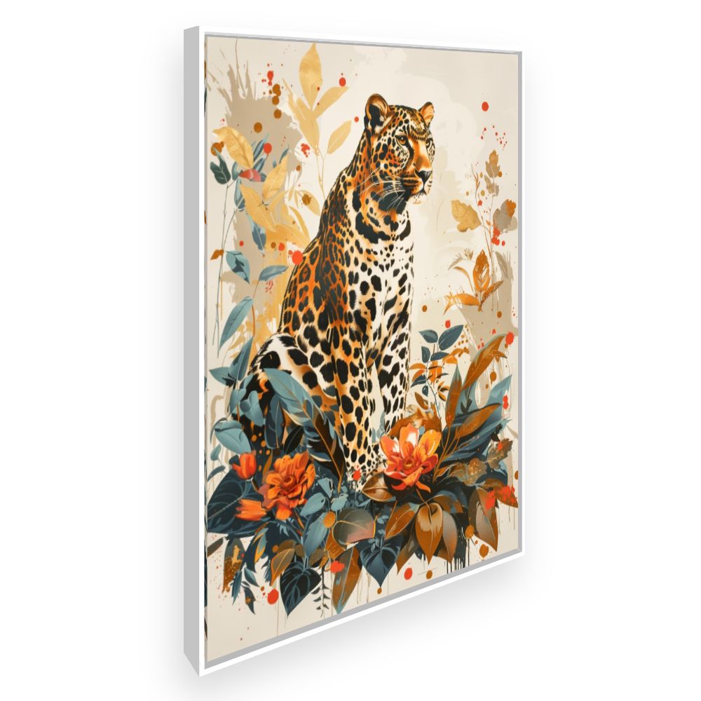 Toile Jaguar botanique – toile cadre blanc (slide 2)