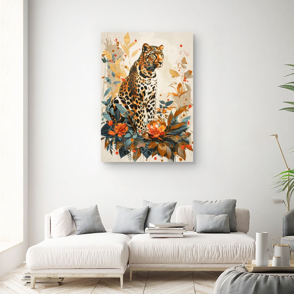 Toile "Jaguar botanique"