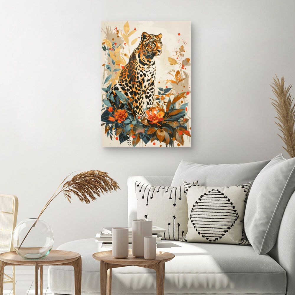 Toile "Jaguar botanique"