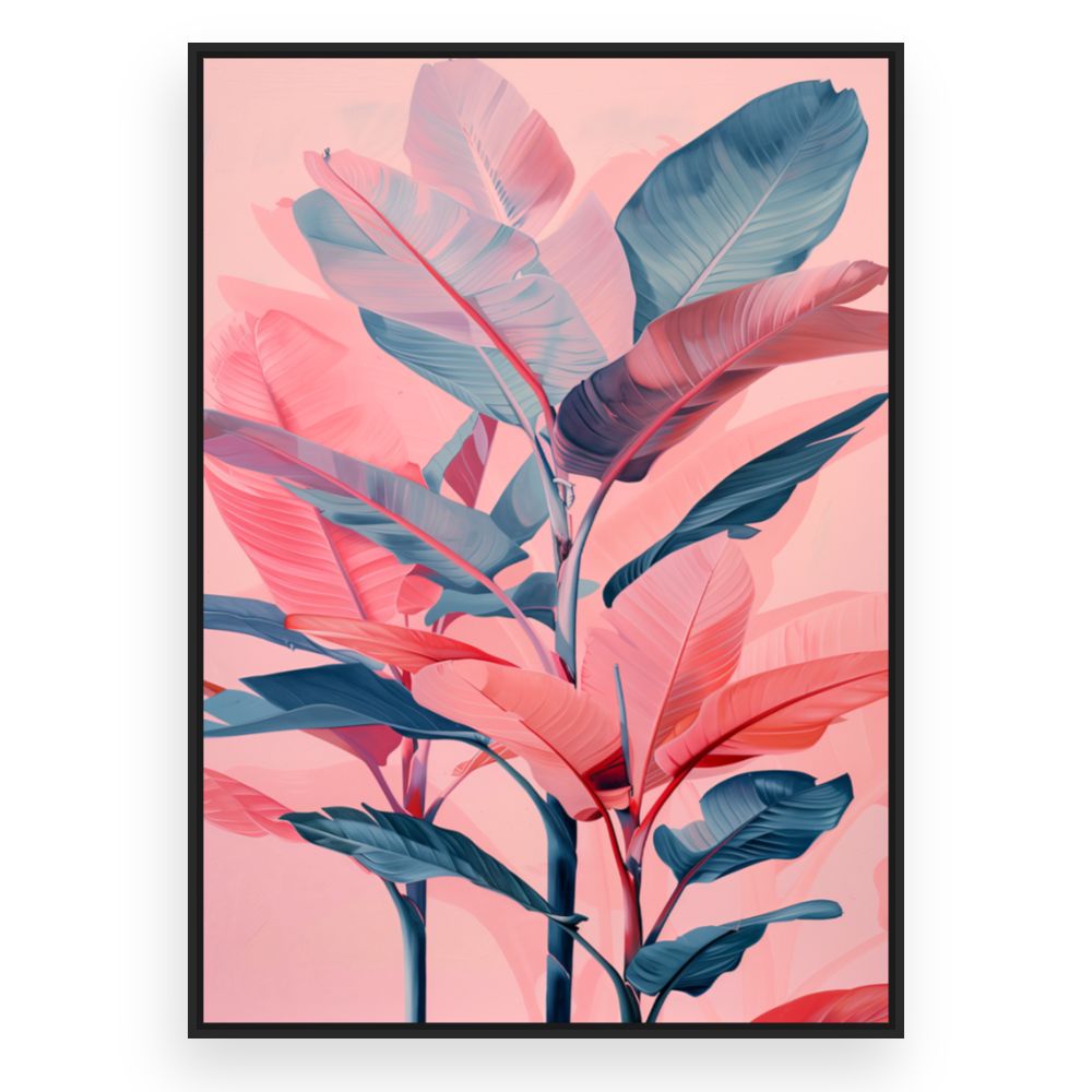 Toile Feuillage tropical vibrant – toile cadre noir (slide 3)