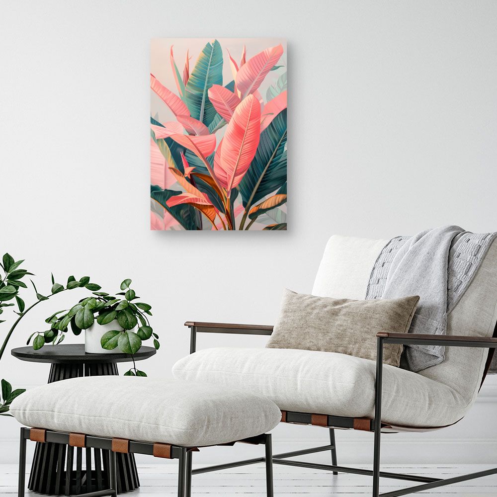 Toile "Feuillage exotique vibrant"