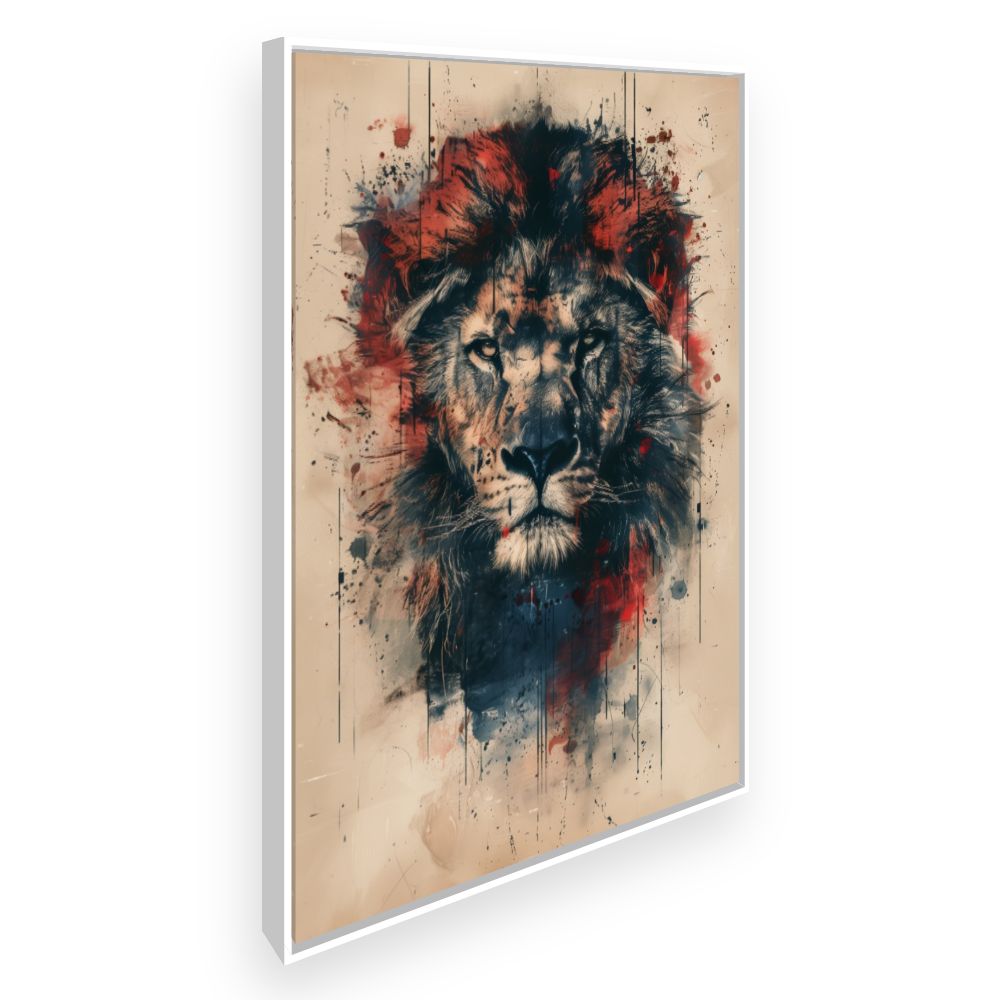 Toile Lion majestueux – toile cadre blanc (slide 2)
