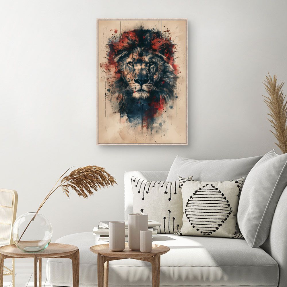 Toile Lion majestueux – toile cadre naturel (slide 1, 60×90)