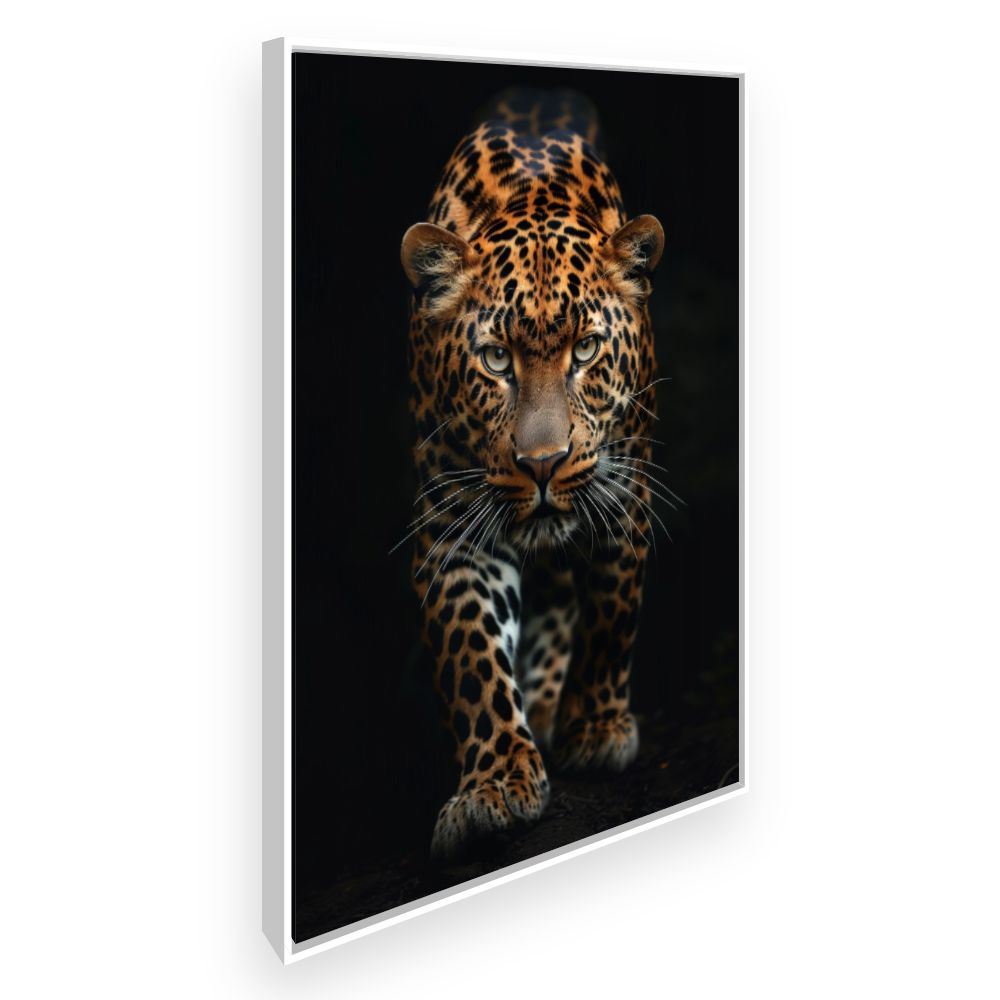 Toile Regard félin intense – toile cadre blanc (slide 2)
