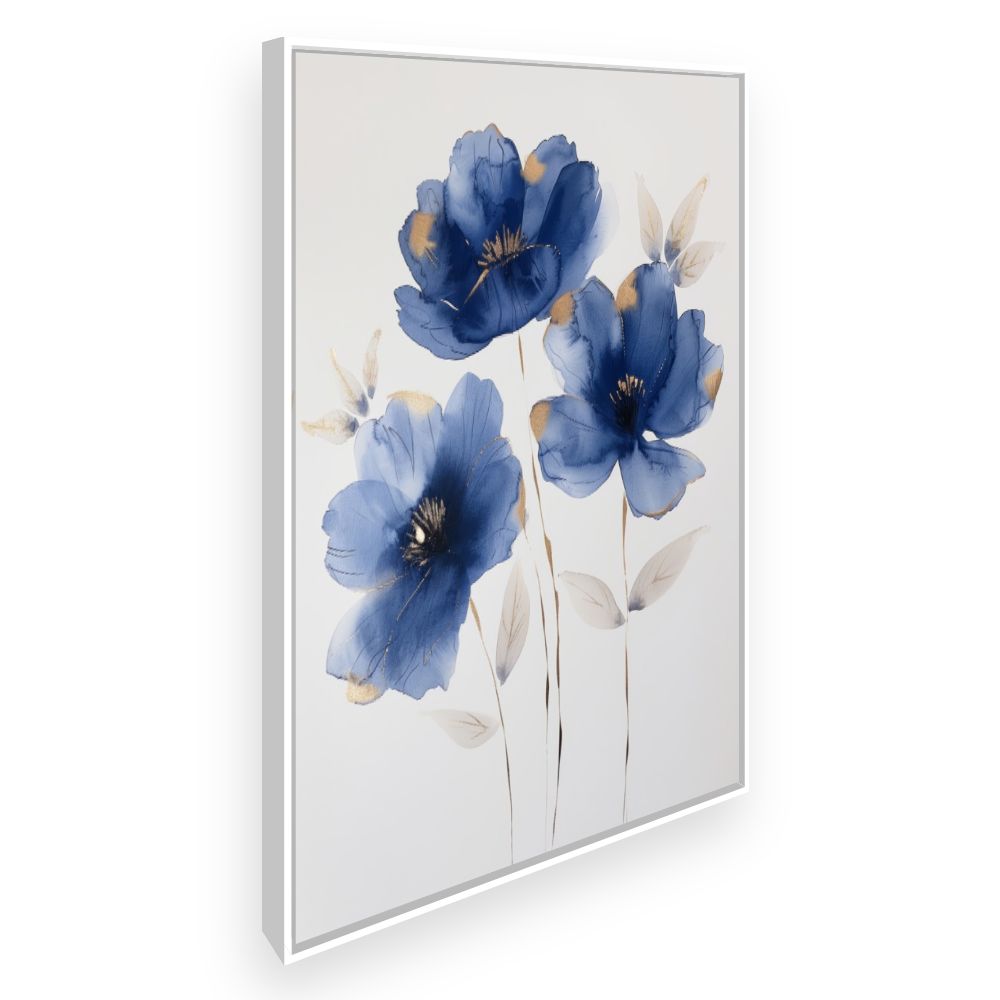 Toile Fleurs élégantes – toile cadre blanc (slide 2)