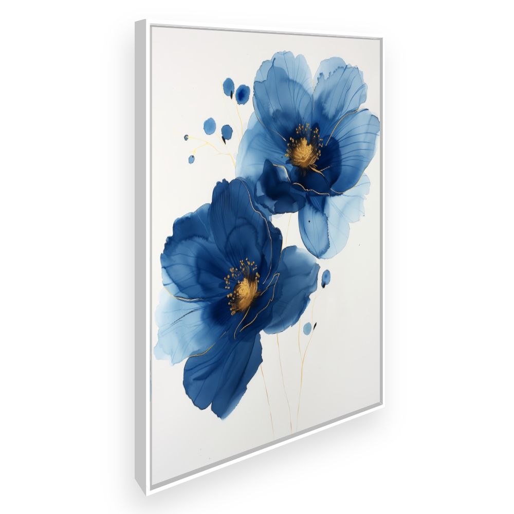 Toile Fleurs en aquarelle – toile cadre blanc (slide 2)