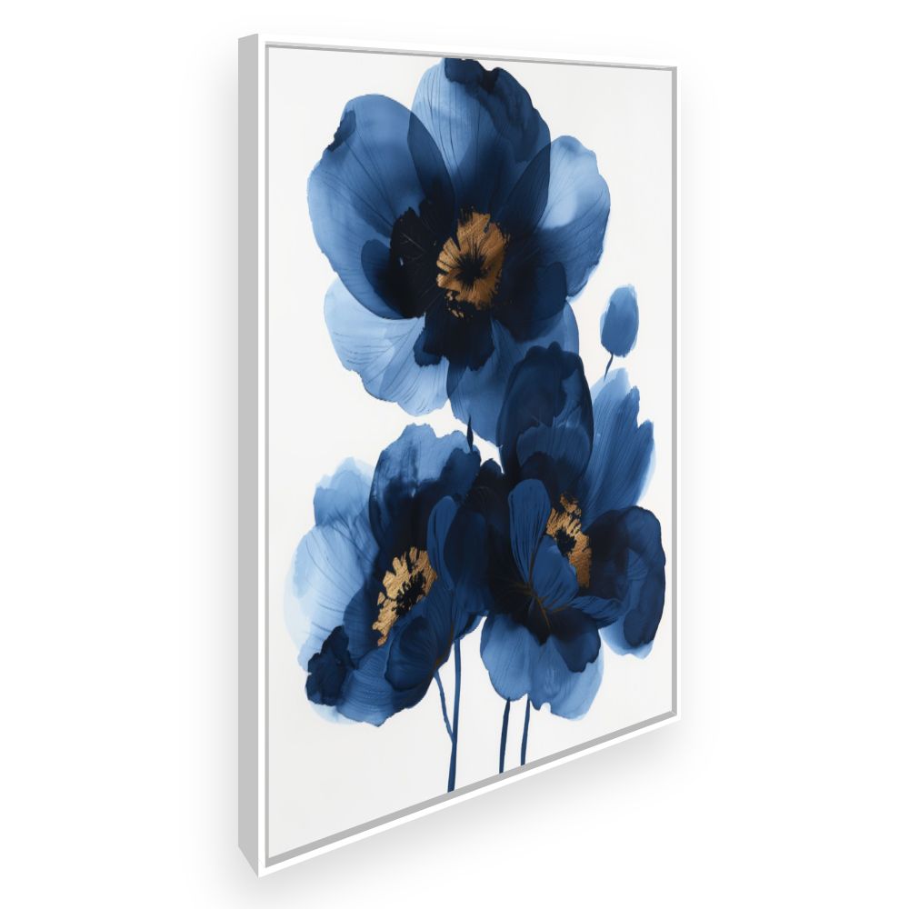 Toile Fleurs élégantes – toile cadre blanc (slide 2)