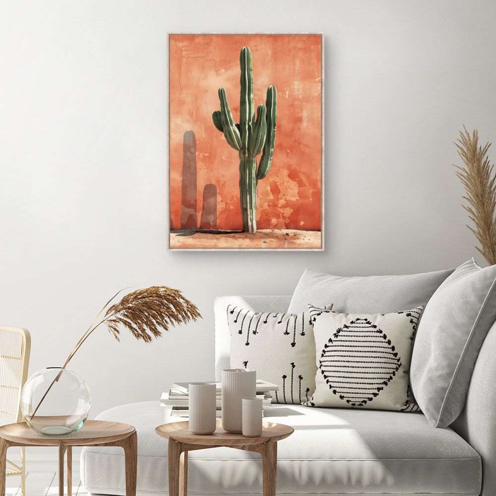 Toile Cactus désertique chic – toile cadre naturel (slide 1, 60×90)