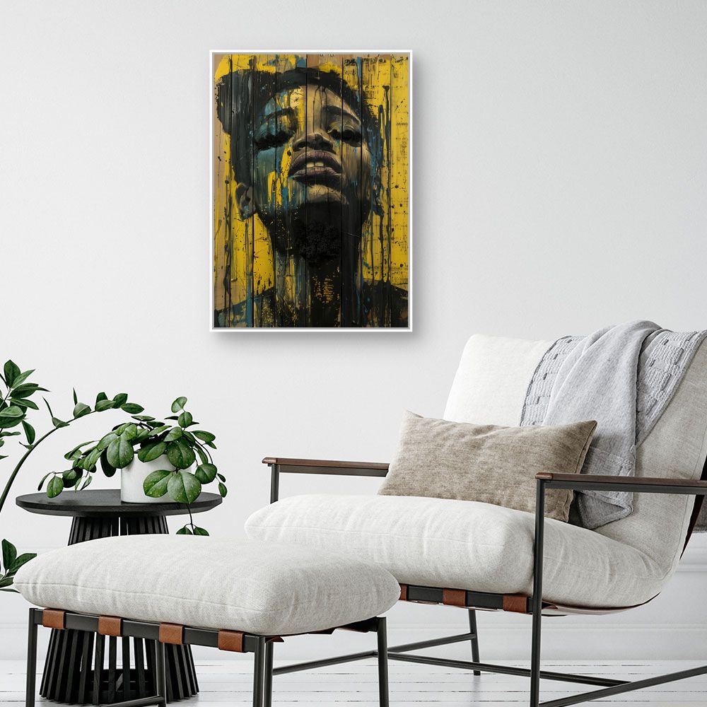 Toile "Portrait expressif vibrant"