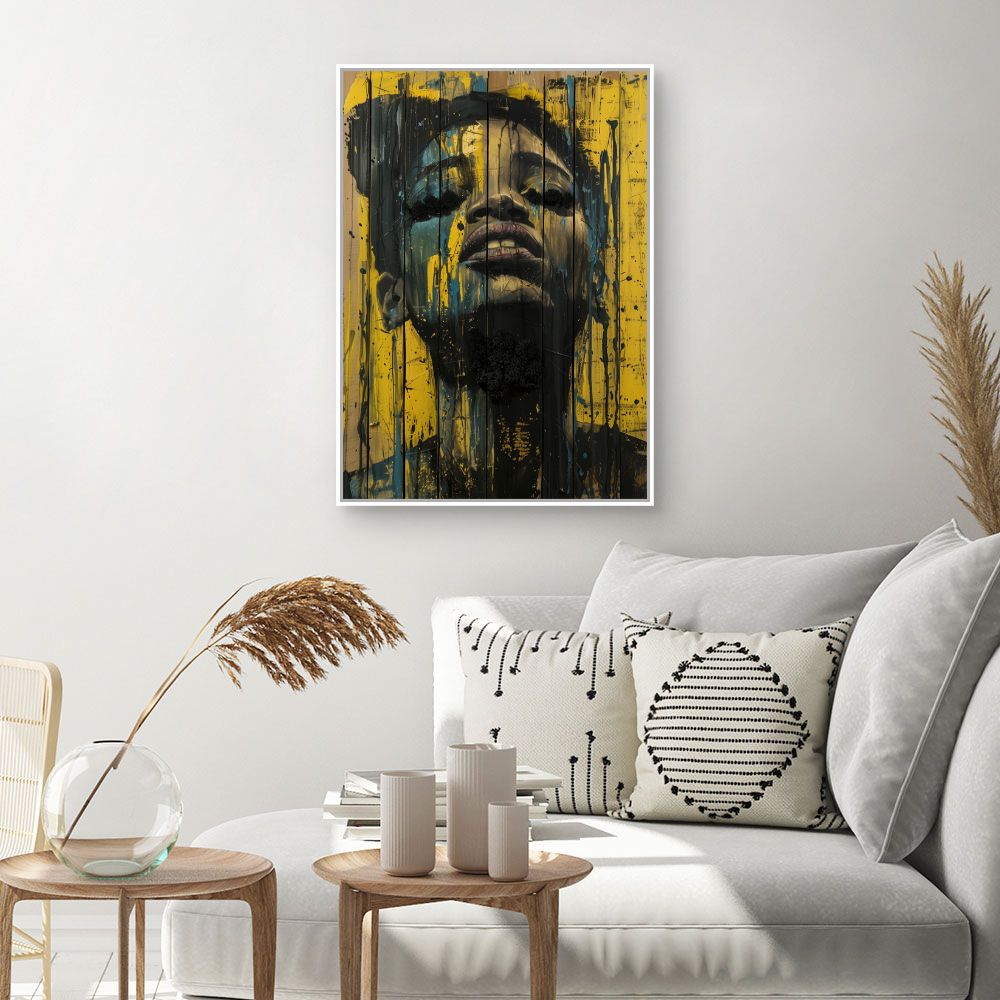 Toile "Portrait expressif vibrant"