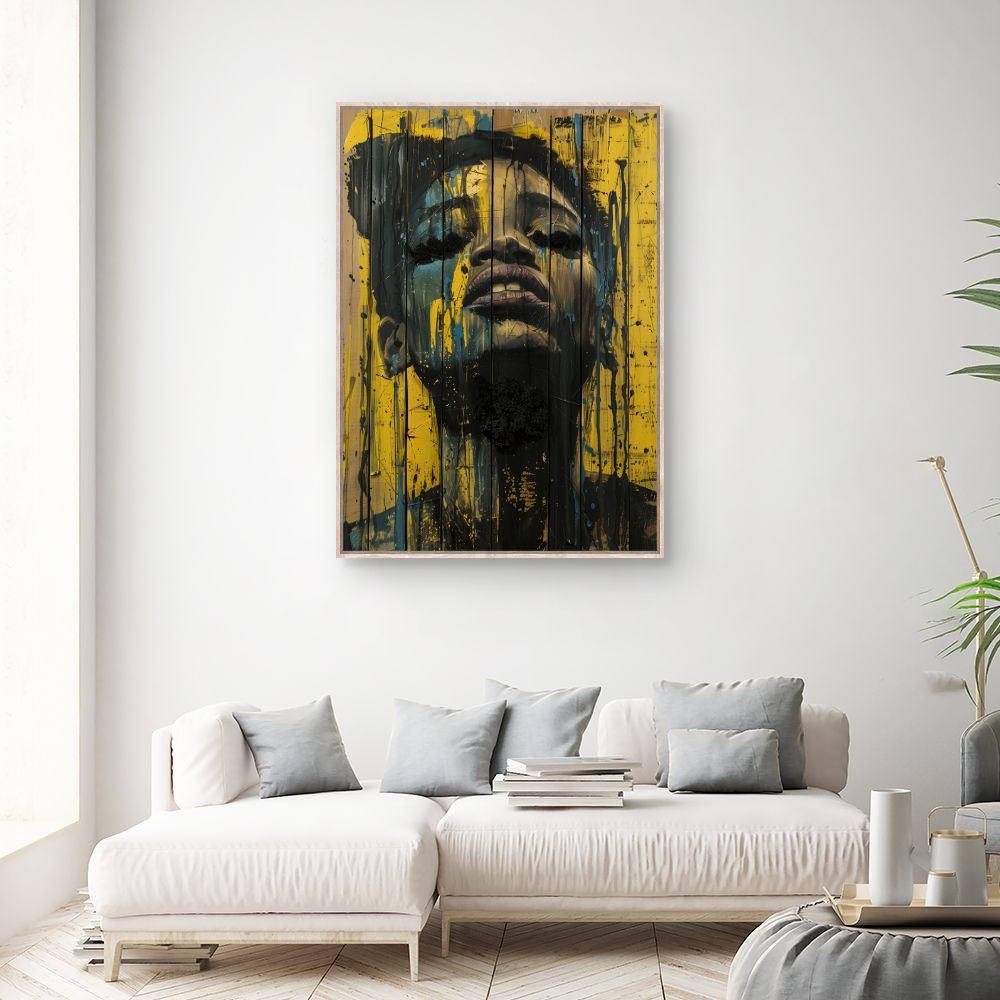 Toile "Portrait expressif vibrant"