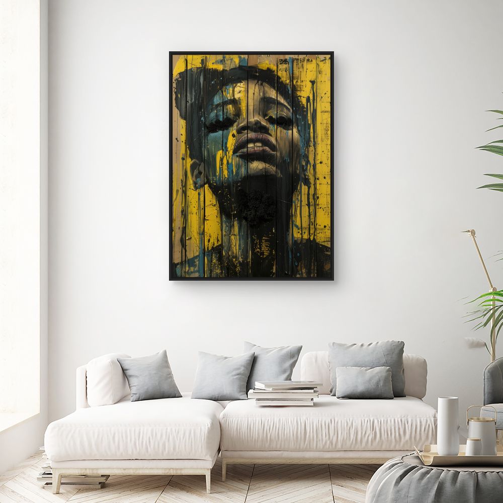 Toile "Portrait expressif vibrant"