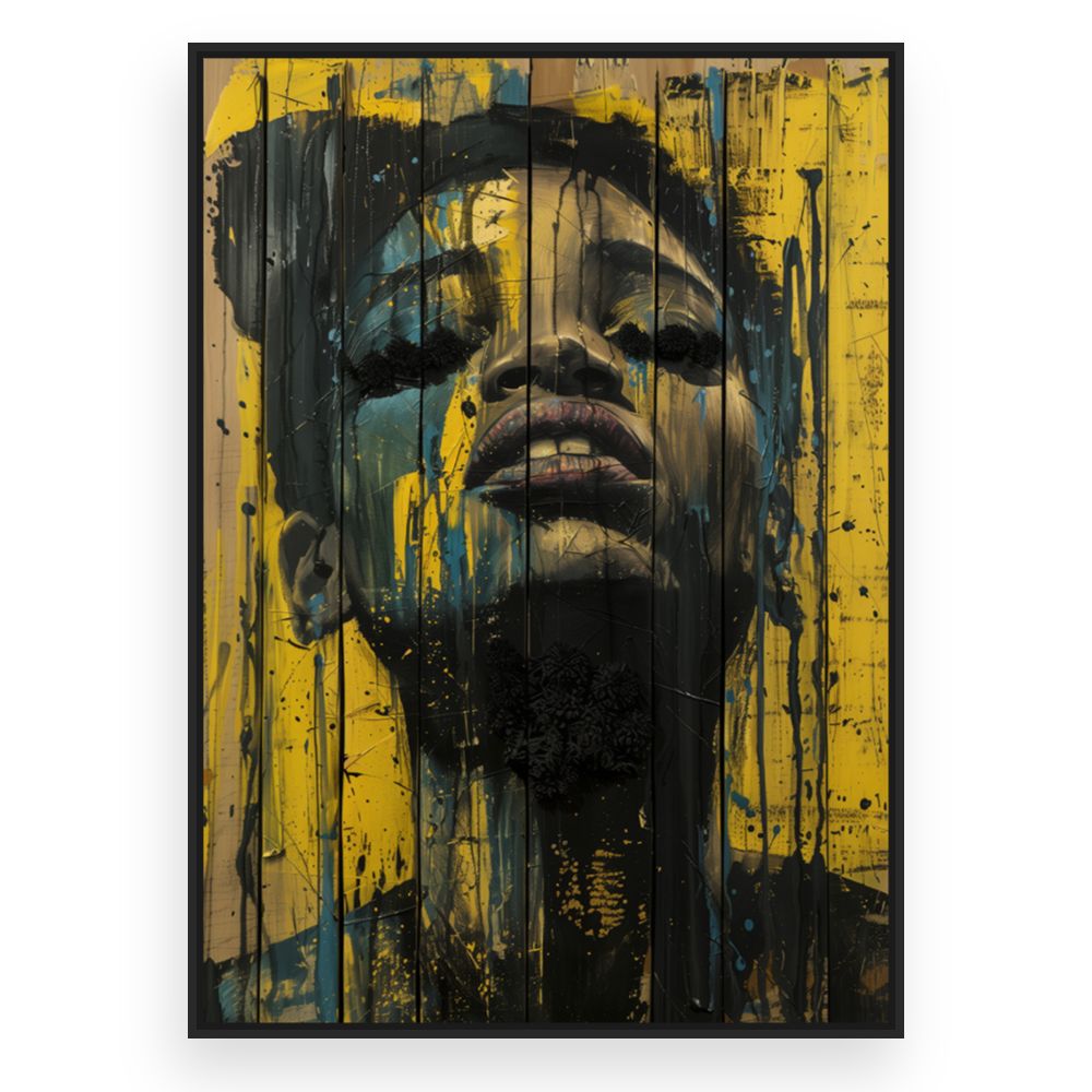 Toile Portrait expressif vibrant – toile cadre noir (slide 3)