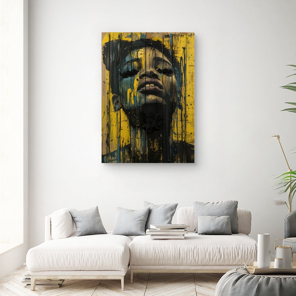 Toile "Portrait expressif vibrant"