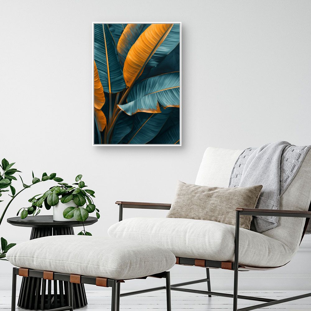 Toile "Feuilles vibrantes"