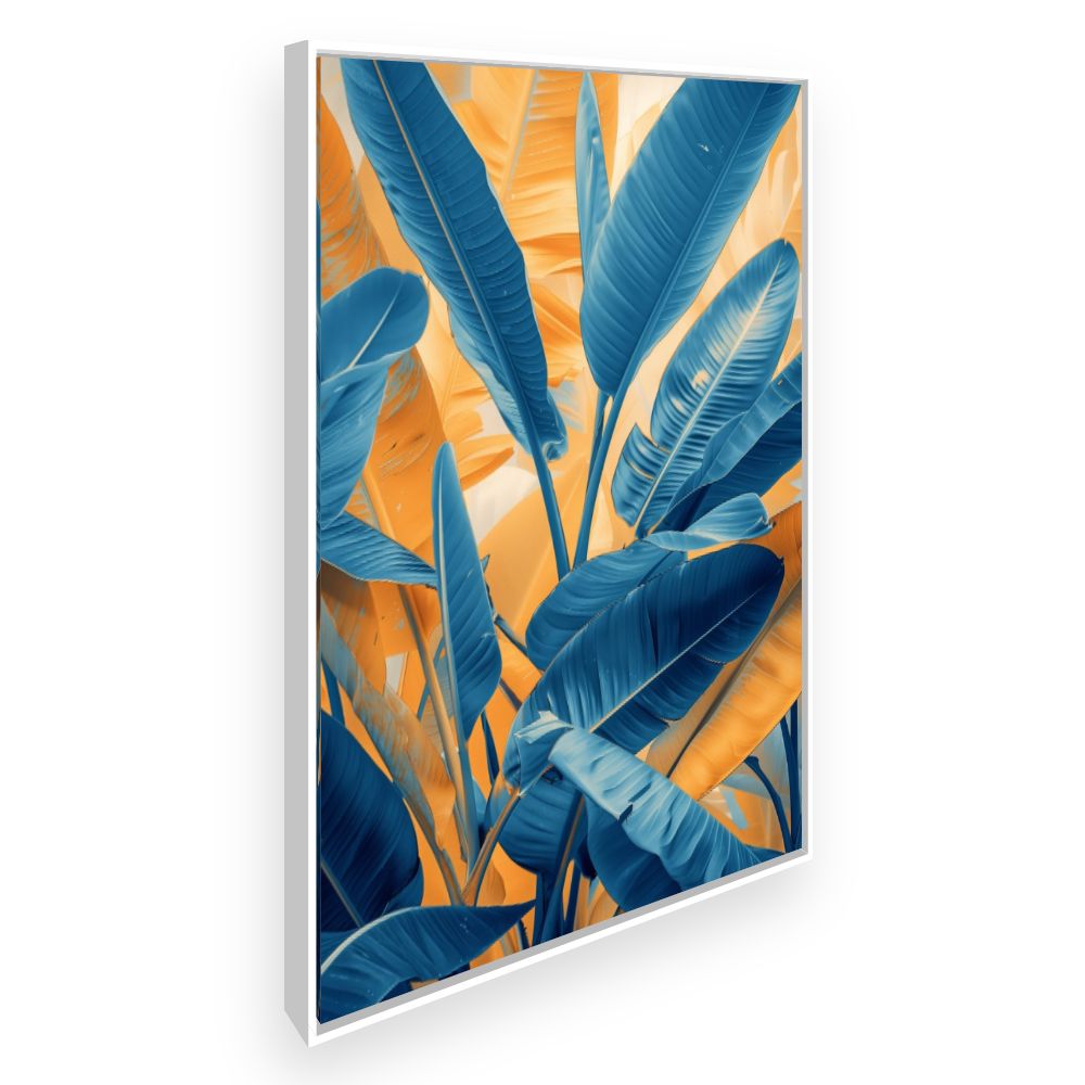 Toile Feuillage exotique vibrant – toile cadre blanc (slide 2)