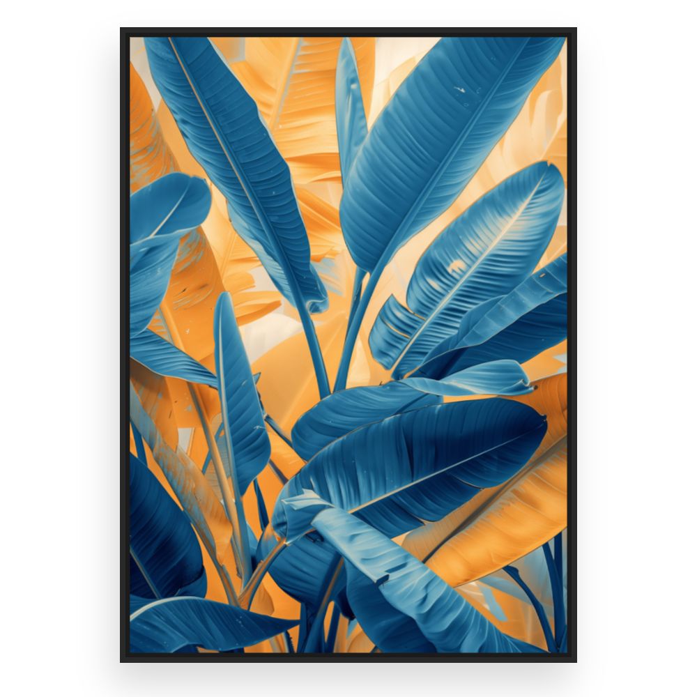 Toile Feuillage exotique vibrant – toile cadre noir (slide 3)