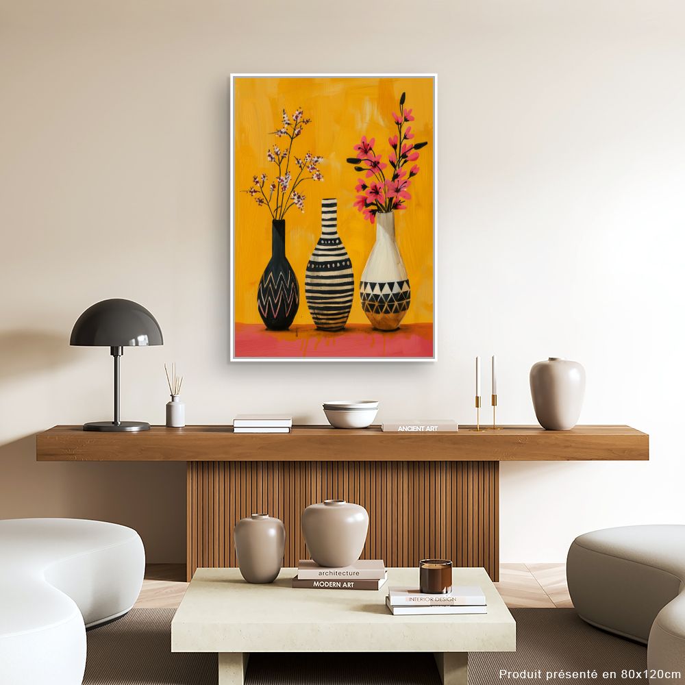 Schilderij "Levendige bloemvazen"