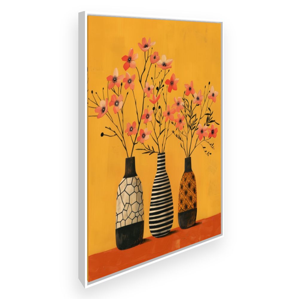 Toile Fleurs en vase – toile cadre blanc (slide 2)