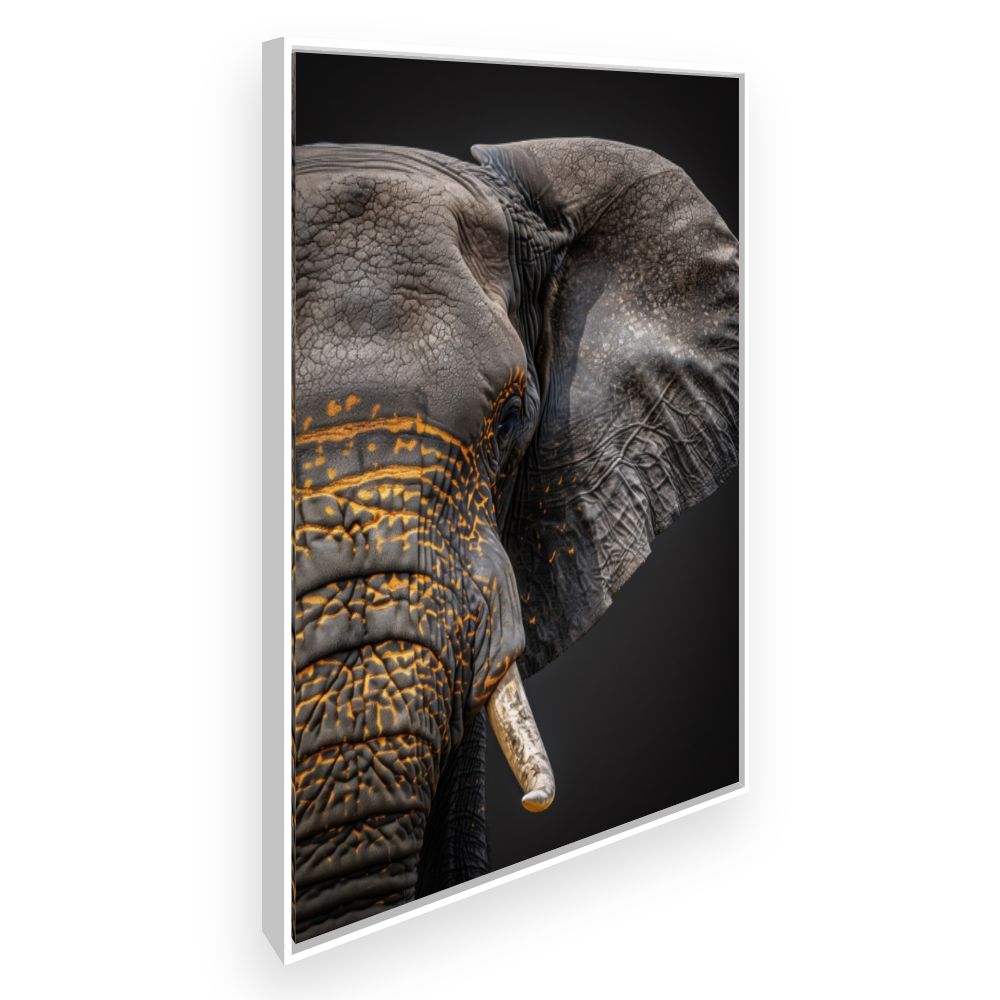 Toile Éléphant majestueux – toile cadre blanc (slide 2)