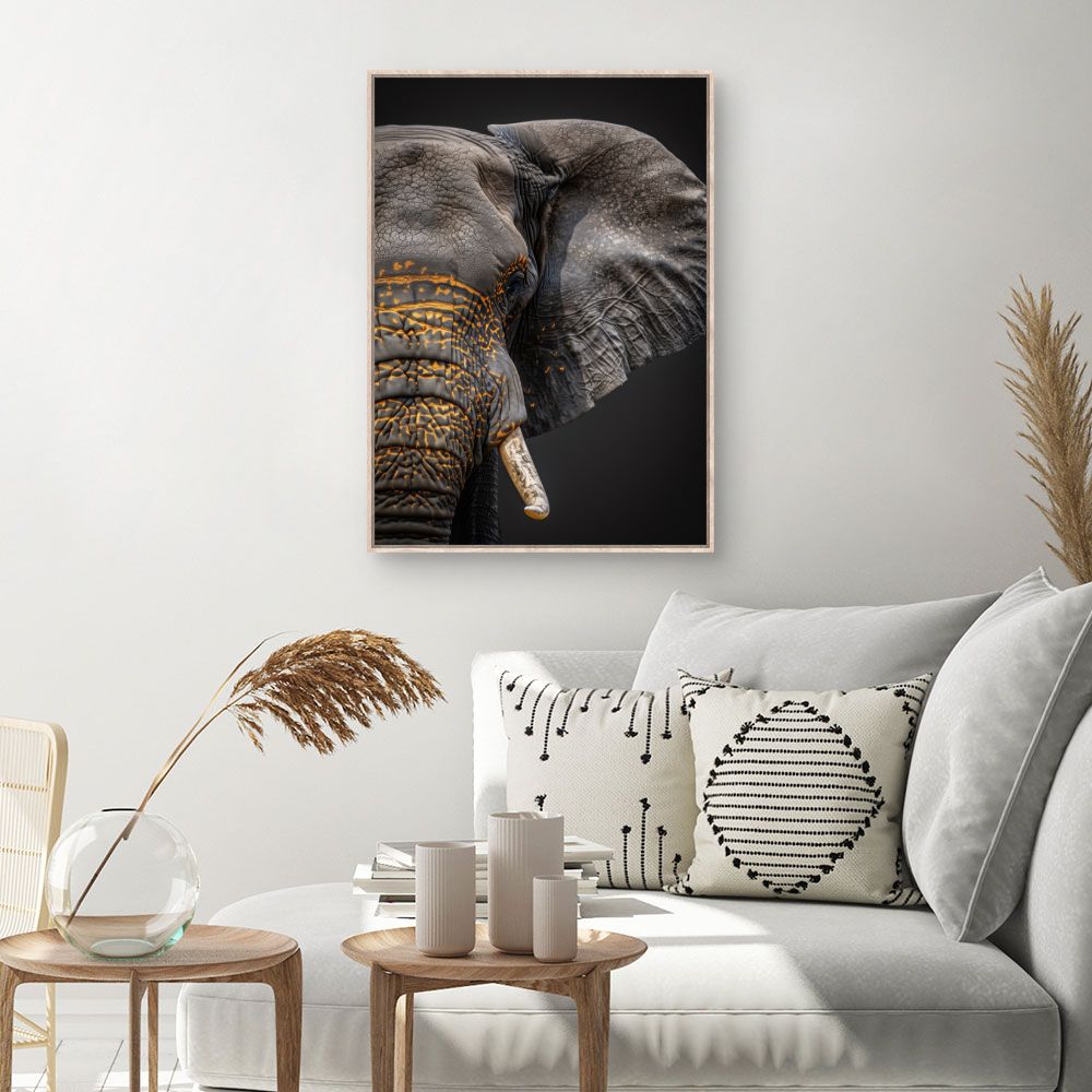 Toile Éléphant majestueux – toile cadre naturel (slide 1, 60×90)