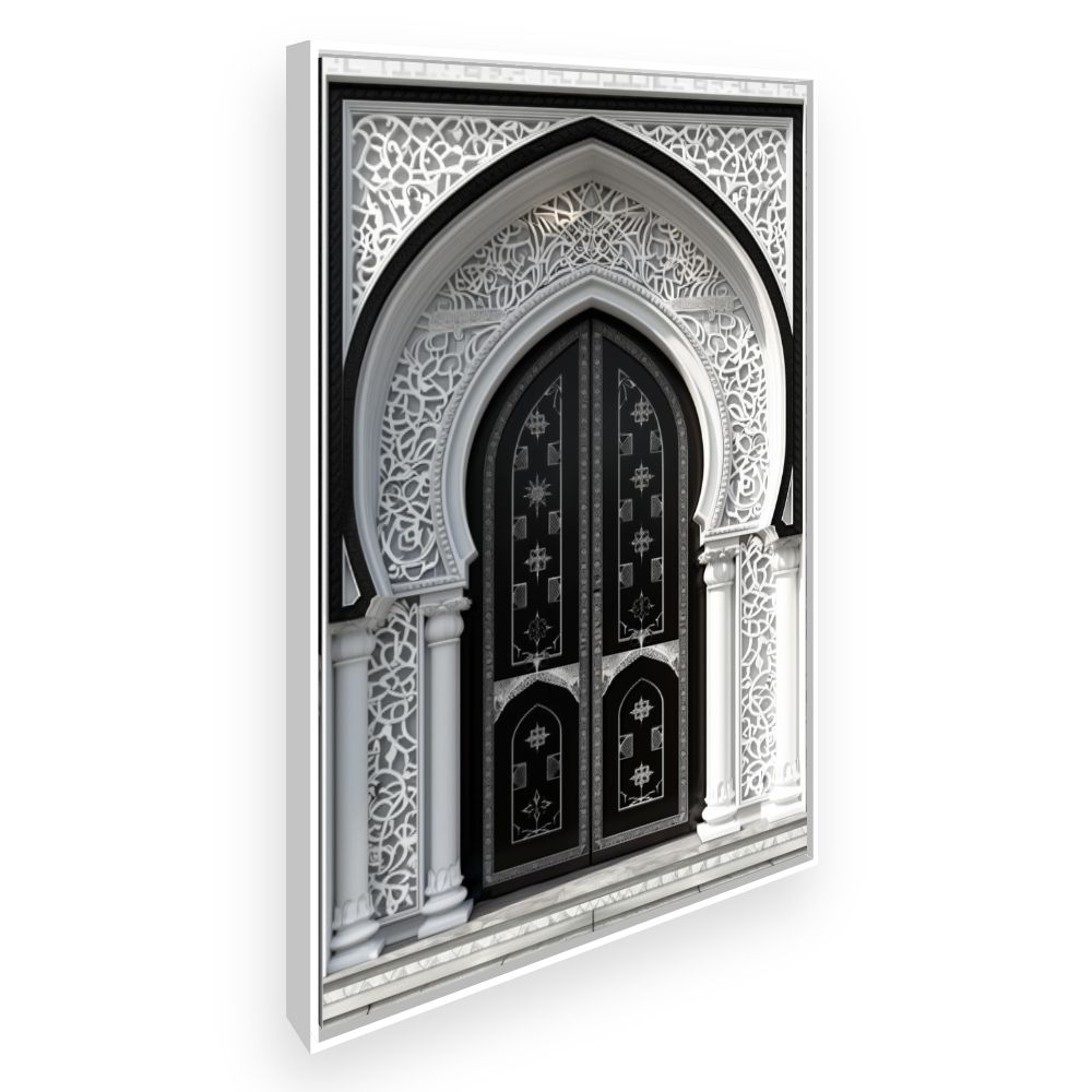 Toile Porte ornée élégante – toile cadre blanc (slide 2)