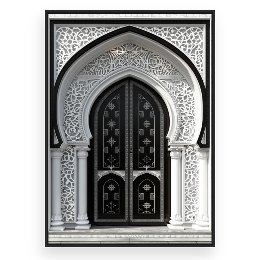 Toile Porte ornée élégante – toile cadre noir (slide 3)