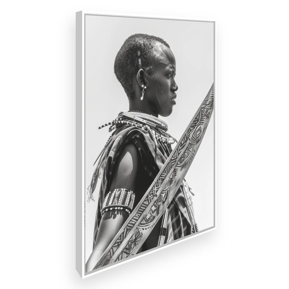 Toile Élégance tribale saisissante – toile cadre blanc (slide 2)