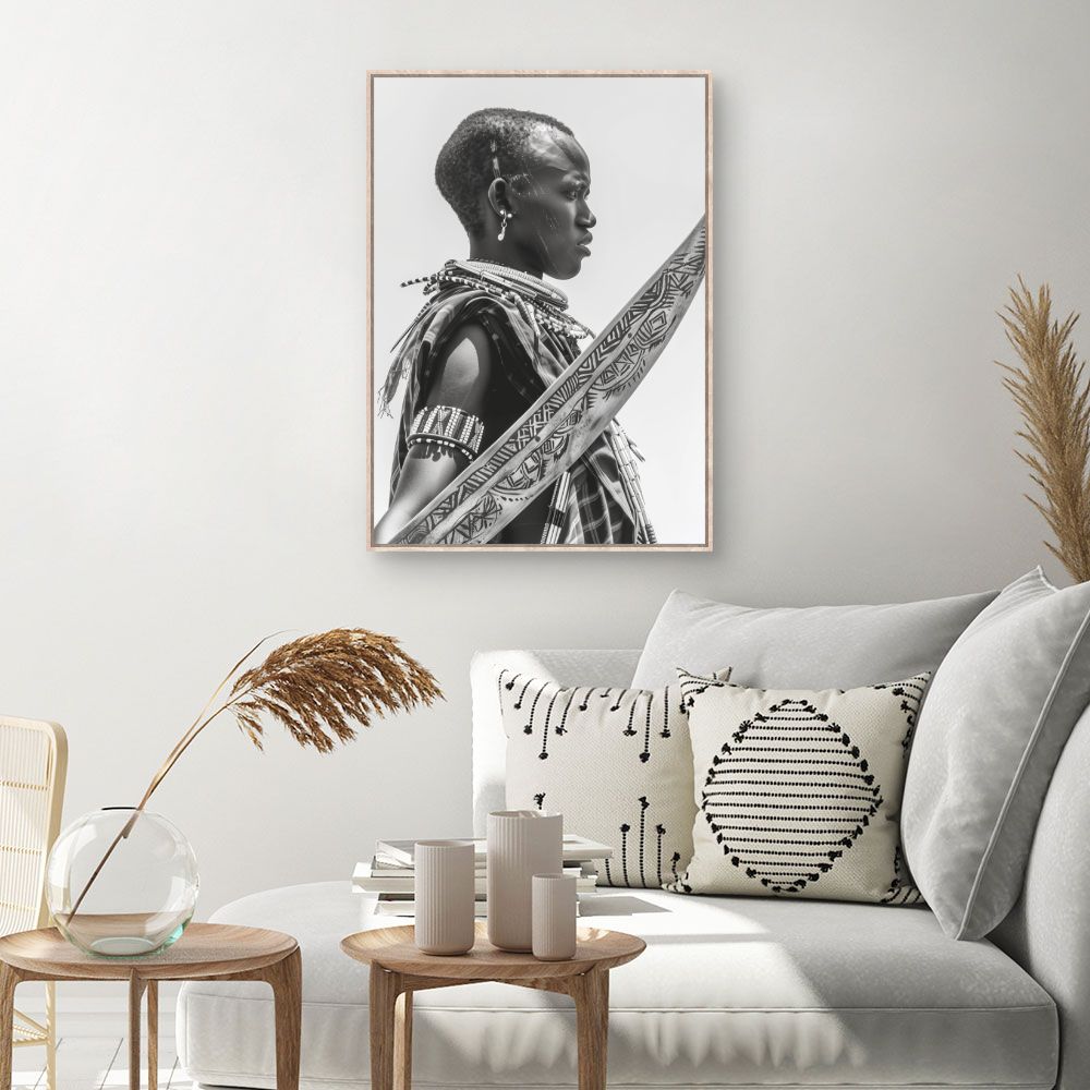 Toile Élégance tribale saisissante – toile cadre naturel (slide 1, 60×90)