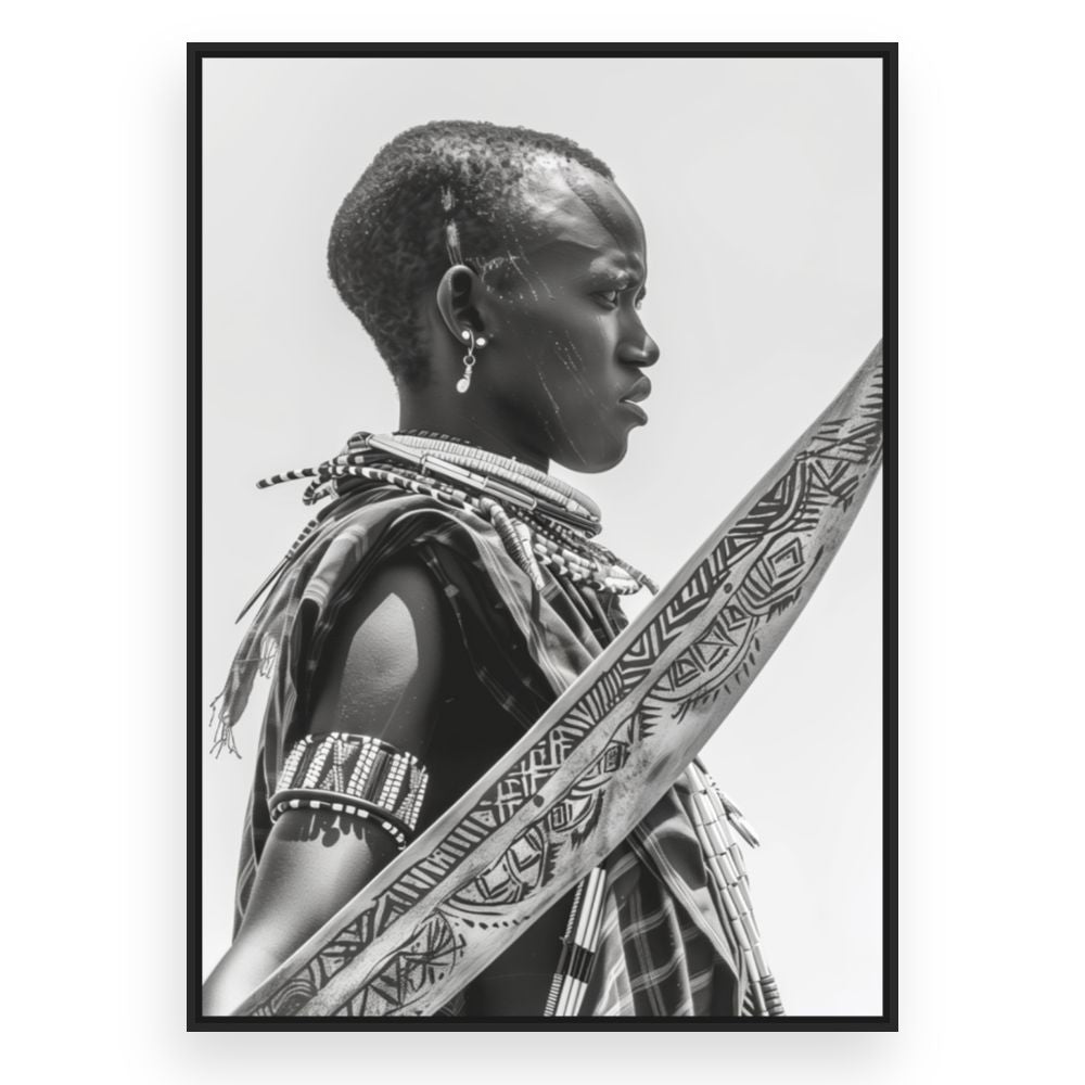 Toile Élégance tribale saisissante – toile cadre noir (slide 3)