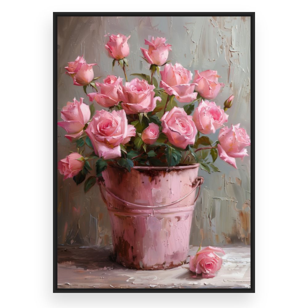 Toile Élégance florale délicate – toile cadre noir (slide 3)