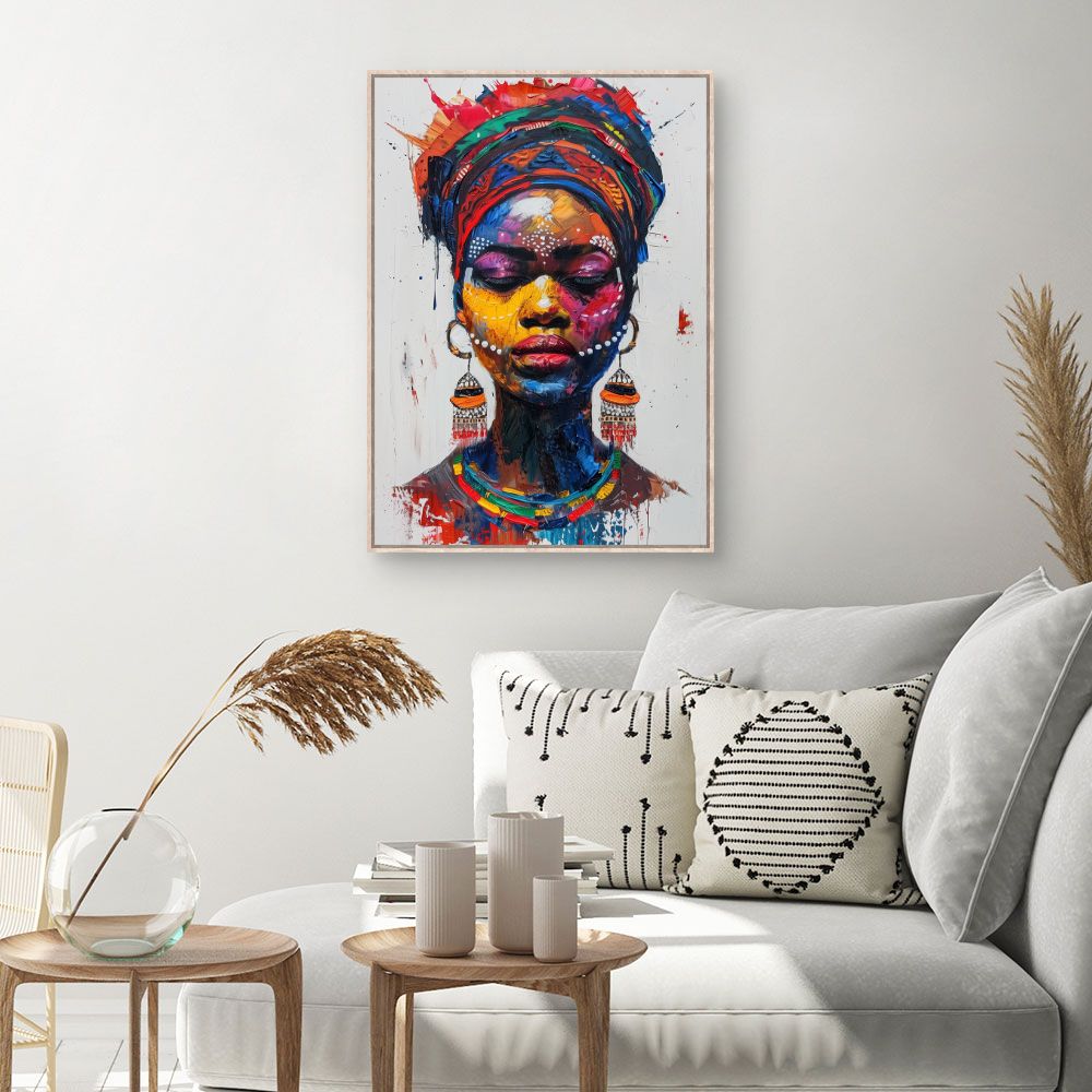 Toile Portrait vibrant – toile cadre naturel (slide 1, 60×90)