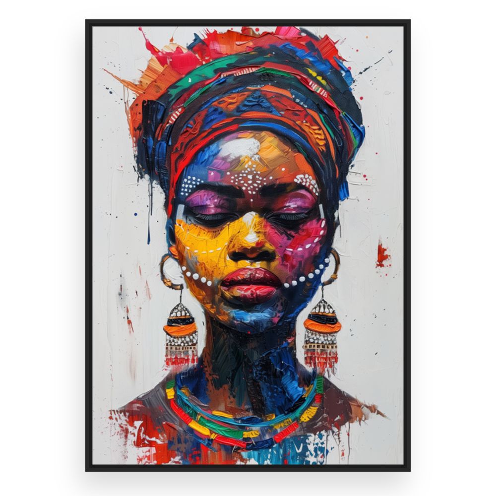 Toile Portrait vibrant – toile cadre noir (slide 3)